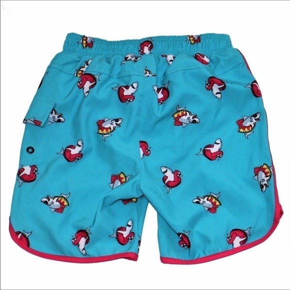 Sovereign Code Teal Pool Shark Swimming Trunks Boys Size 4 New Without Tags - Picture 2 of 6
